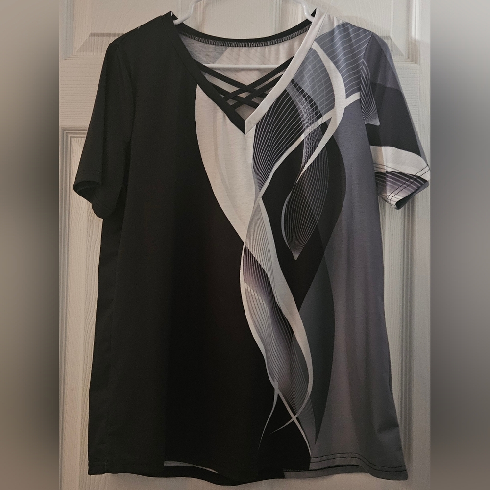 Graphic Screen Print Blouse